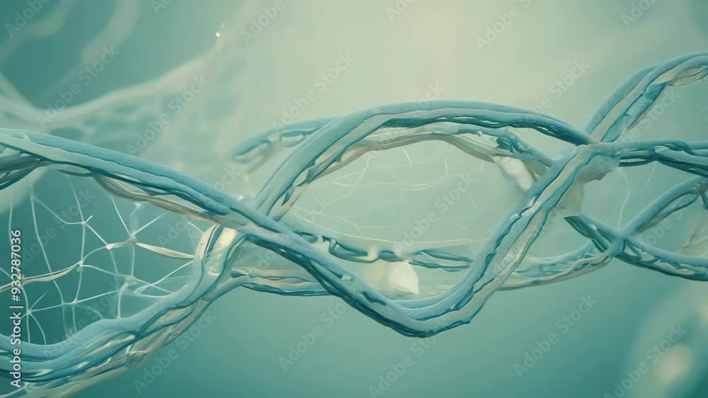Poster exploring molecular structures under a microscope in a laboratory setting