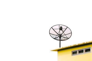 Satellite dish sky sunset communication technology network image background for design