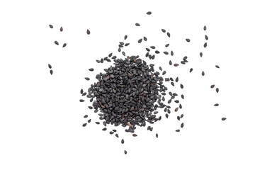Black sesame seeds close up background