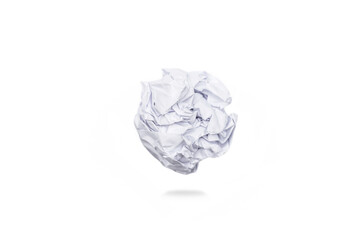 Paper was crumpled on a white background