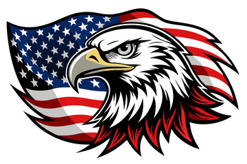 Patriotic Eagle and Flag T-Shirt Design. Perfect for: Independence Day, Veteran's Day, Memorial Day