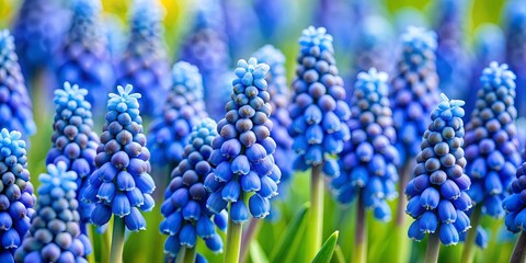 Blue grape hyacinths isolated on background