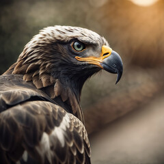 Obraz premium Powerful eagle flying and searching for prey
