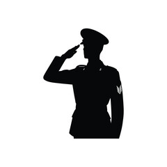 Crisp Soldier Salute Silhouette Vector: Essential for Patriotic Designs, Military Decor, and Graphic Art