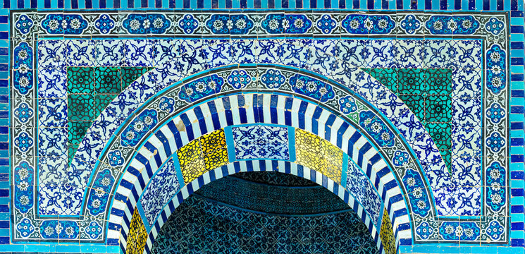 Israel, Jerusalem. Temple Mount, Door detail. Al-Aqsa Mosque compound.