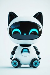 Fototapeta premium White Robot Cat on Table