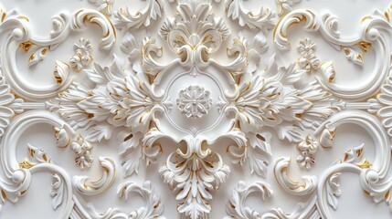 White and Gold Ornamental Wall Decor