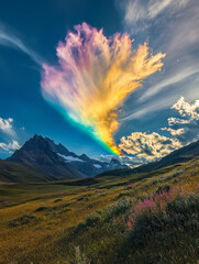 Obraz premium Rainbow sky cloud