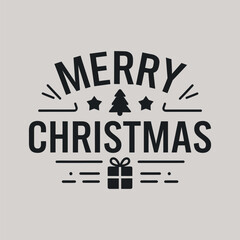 Obraz premium merry christmas t shirt design typography on an isolated white background