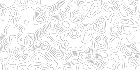Ocean topographic line map with curvy wave isolines vector illustration. Abstract topographic contours map background, Vector contour topographic map. Cartography texture abstract banner use.	
