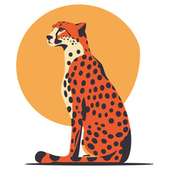Cheetah Portrait. Flat Vector Illustration