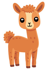 Cute Alpaca. Flat Vector Illustration