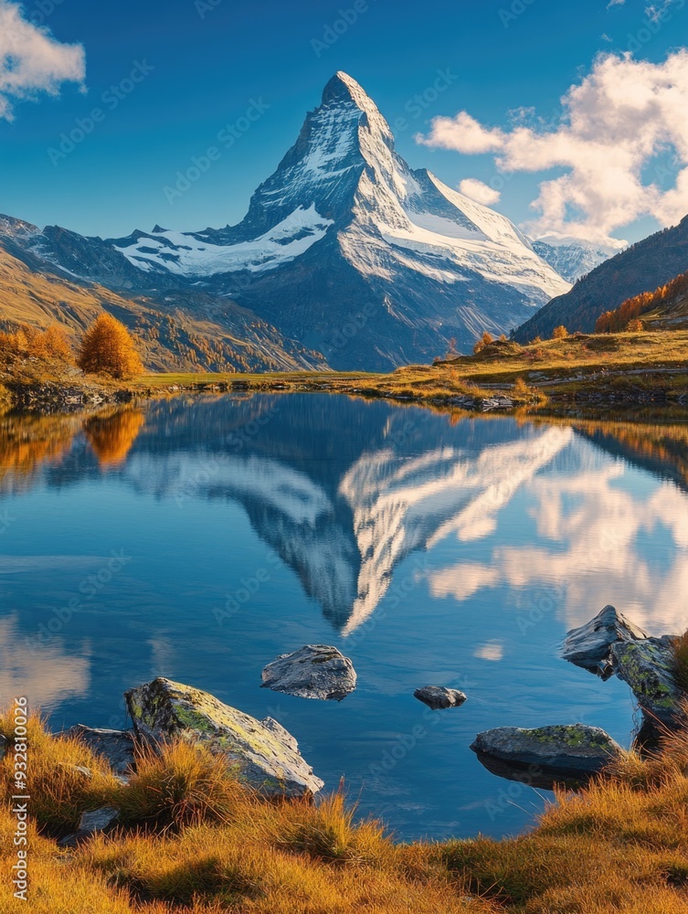 Wall mural mountain reflection in lake