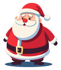 Fat Santa Art. Flat Vector Illustration