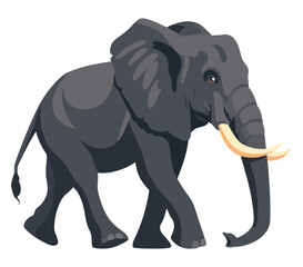 Obraz premium Elephant Art. Flat Vector Illustration