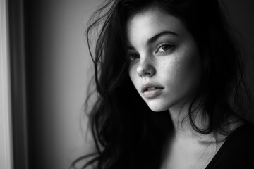 Portrait of a Young Woman with Freckles