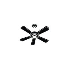 Ceiling, fan, interior vector icon on white  background