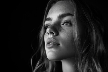 Black and White Portrait of a Woman