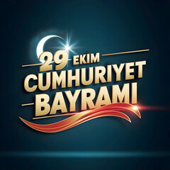 Obraz premium 29 ekim Cumhuriyet Bayrami illustration graphic banner design background