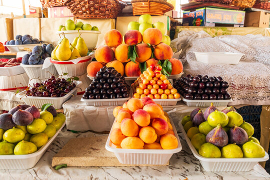 Armenia, Yerevan. Farmer's market. Fruit for sale.