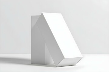Fototapeta premium White box Mockup, blank carton container 3d rendering isolated on light background