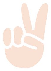 Obraz premium Victory gesture cute illustration sticker