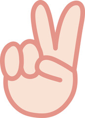 Obraz premium Victory gesture cute illustration sticker