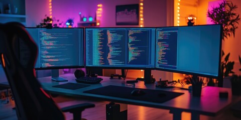 Computer workstation with multiple screens