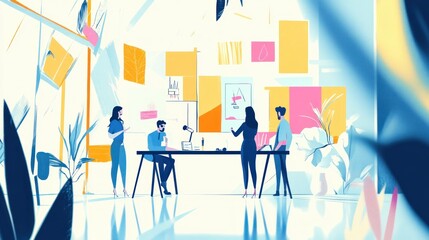 Collaborative Teamwork in a Modern Office