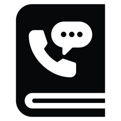 Phone, book, information icon
