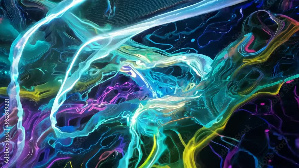 Poster colorful abstract fluid dynamics in a mesmerizing display