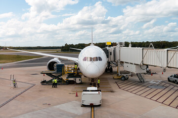 Airplane on tarmac at Cancun International Airport - Cancun, Mexico