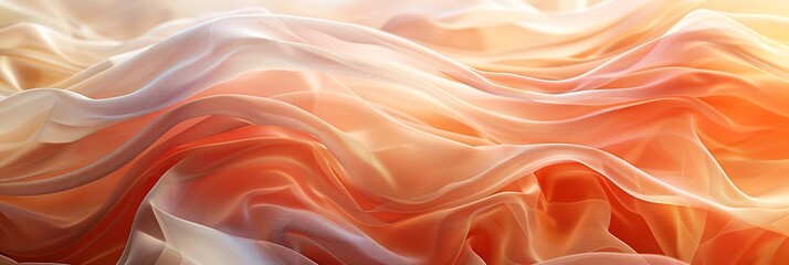 Obraz premium Warm orange and cream tones with abstract waves. Generative Ai