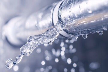 Water Droplets Splashing from a Leaking Pipe