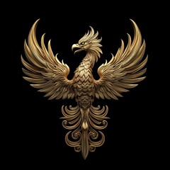 Obraz premium Phoenix tattoo, rebirth symbol in Thai style, 3D illustration