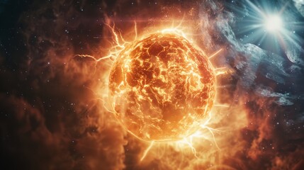 Red-Hot Solar Phenomenon Emanating Energy Across the Universe