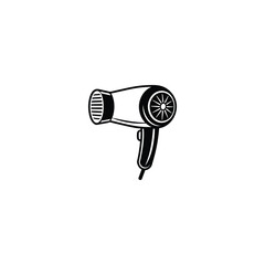 Hairdryer facing left icon isolated on white background