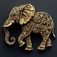 Obraz premium Thai elephant tattoo, traditional motifs, 3D illustration