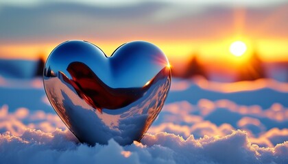 Fototapeta premium Closeup photo of Christmas ornaments on snow with soft ambient sunlight
