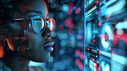 Black African danger depiction for AI cyber security. Generative Ai