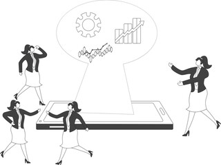 Discuss, A group of executives are discussing economic development, Businesswoman