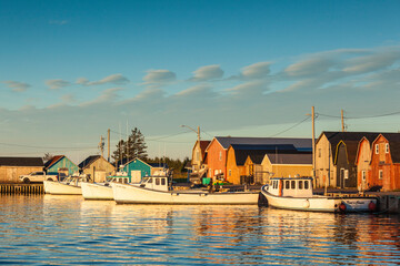 Canada, Prince Edward Island, Malpeque. Small fishing harbor.