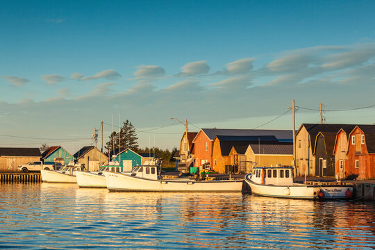 Canada, Prince Edward Island, Malpeque. Small fishing harbor.