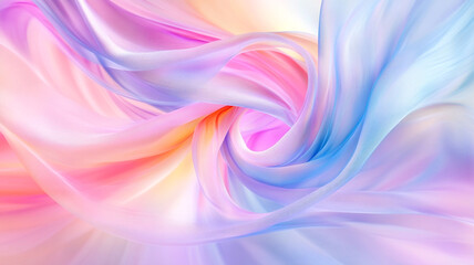 Soft pastel fabric swirls in a captivating spiral pattern
