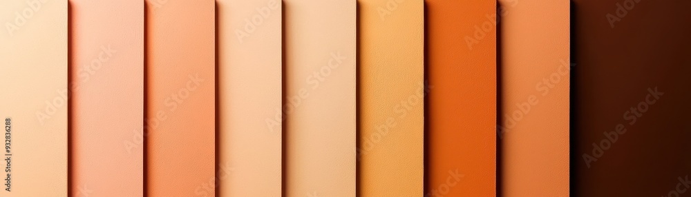 Poster a vibrant display of seamless shades in a gradient of peach and terracotta, ideal for design and art