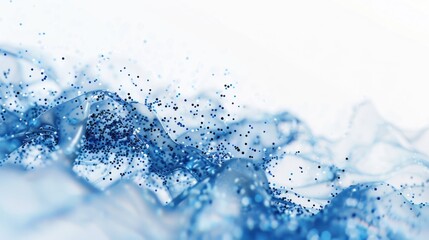 Abstract Blue Water Splash with Glitter