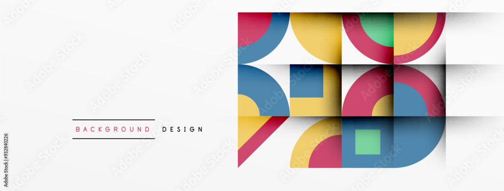 Sticker geometric design abstract background - circles squares