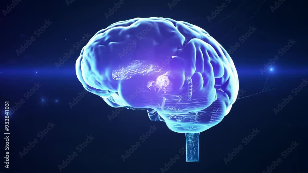 Aufkleber exploring the intricate structure of the human brain in stunning 3d during a science presentation