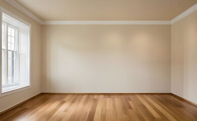 Empty Room Interior White brown Colors