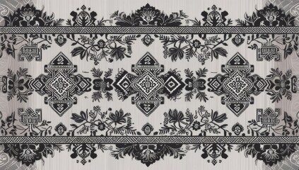 An intricate traditional songket design textile pattern